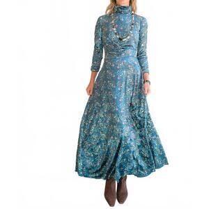 NEW FRANCO FERRARI ranat velvet dress in teal